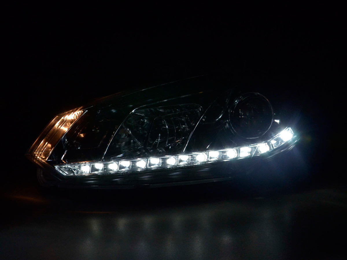Scheinwerfer Set Daylight LED Tagfahrlicht VW Passat Typ 3B 97-00 chrom Scheinwerfer Set Daylight LED Tagfahrlicht VW Passat Typ 3B 97-00 chrom